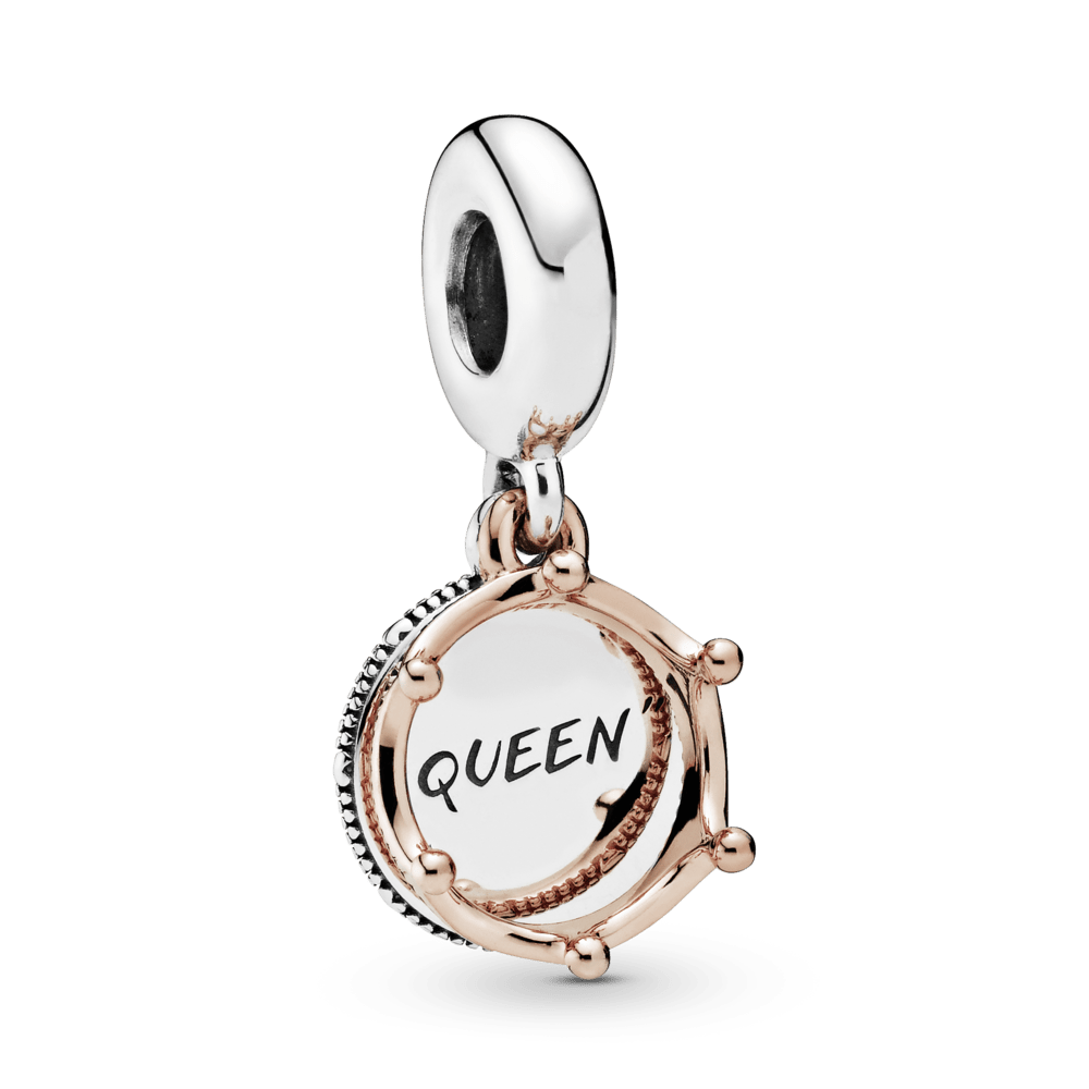 Charm Pendente Coração da Rainha em Ouro Rose