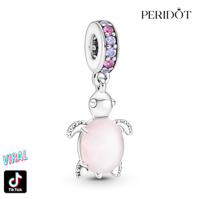 Charm Pendente Tartaruga Marinha Rosa