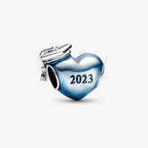 Charm de chapéu de formatura azul 2023